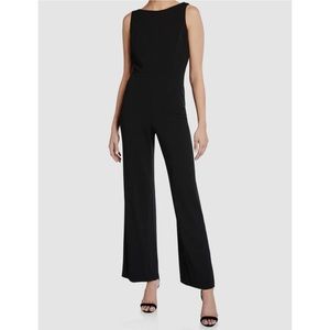 Karl Lagerfeld Paris black jumpsuit with red cowl back detail